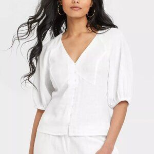 NWT Target Women's Linen Blouse A New Day™ size S